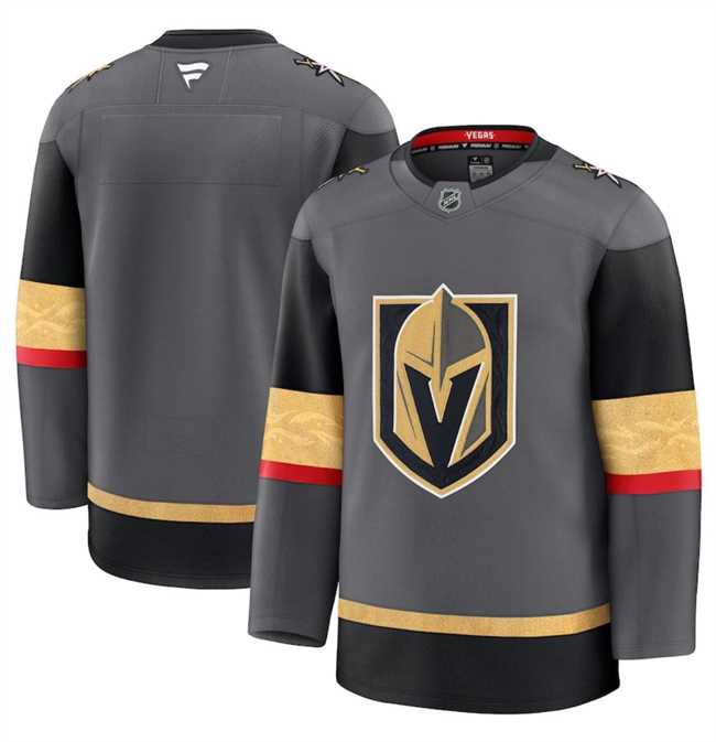 Mens Vegas Golden Knights Custom Grey 2024-25 Alternate Stitched Hockey Jersey